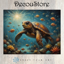 Sea Turtle Underwater Decoupage