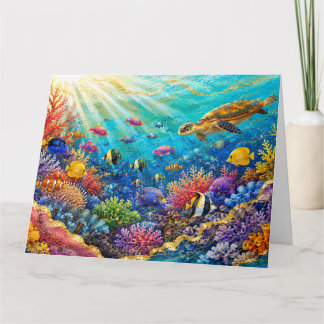 Sea Turtle Underwater Paradise & Colorful Ocean Li Kort