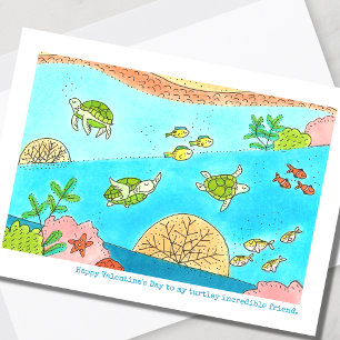 Sea Turtle Valentindagen Julkort