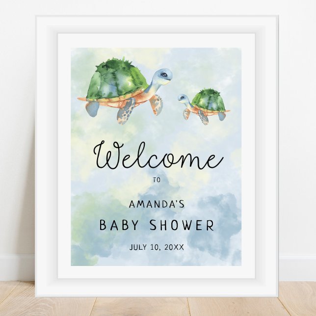 Sea Turtle - välkomstskylt för BABY Shower Poster (Skapare uppladdad)