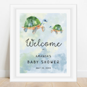 Sea Turtle - välkomstskylt för BABY Shower Poster