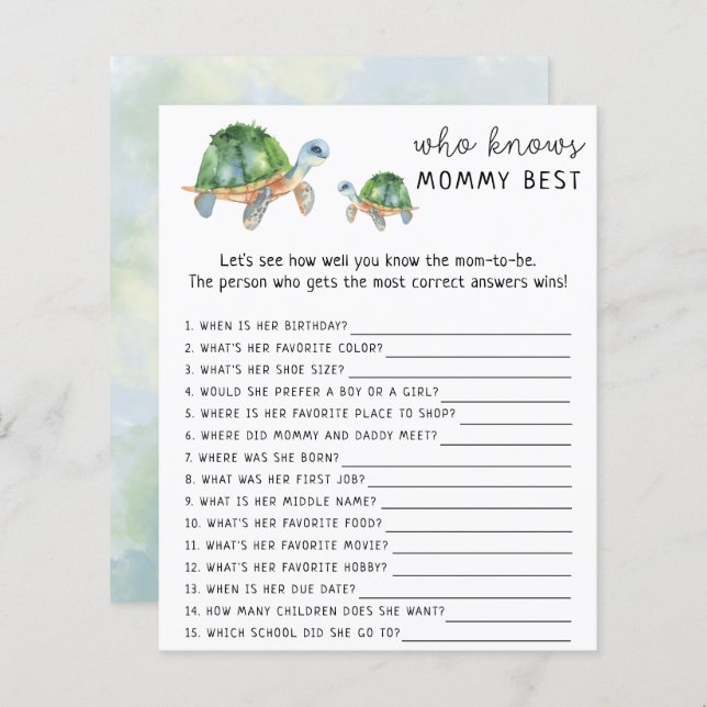 Sea Turtle - Vem vet vad mamma är (Fram/baksida)