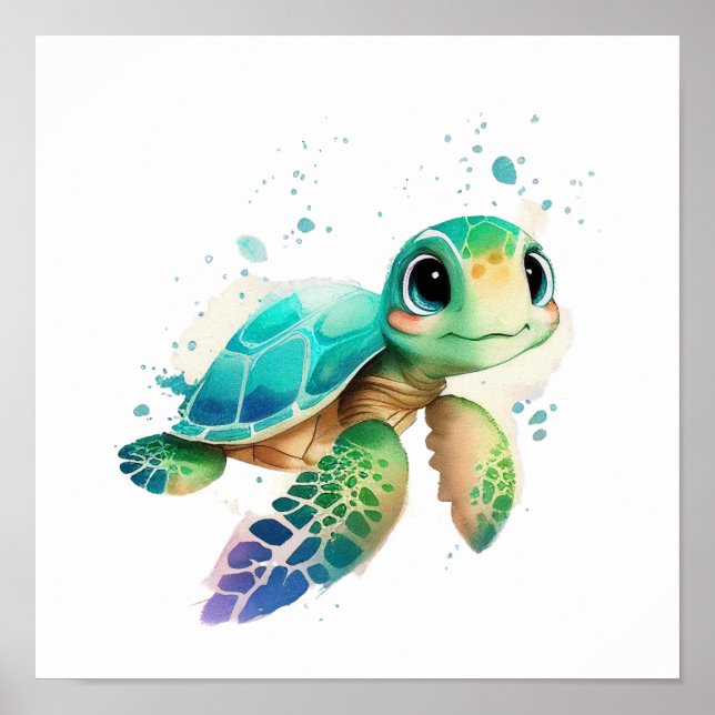 Sea Turtle Wall Art Art Poster (Framsidan)