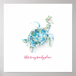 Sea Turtle Watercolor Art Art Poster