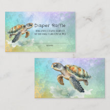 Sea Turtle Watercolor Bubbles Diaper Raffle