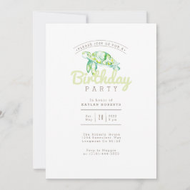 Sea Turtle Watercolor | FÖDELSEDAGSFEST Inbjudningar