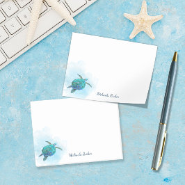 Sea Turtle Watercolor Ocean Personlig Post-it Block