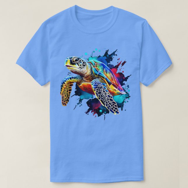Sea Turtle Watercolor T Shirt (Design framsida)