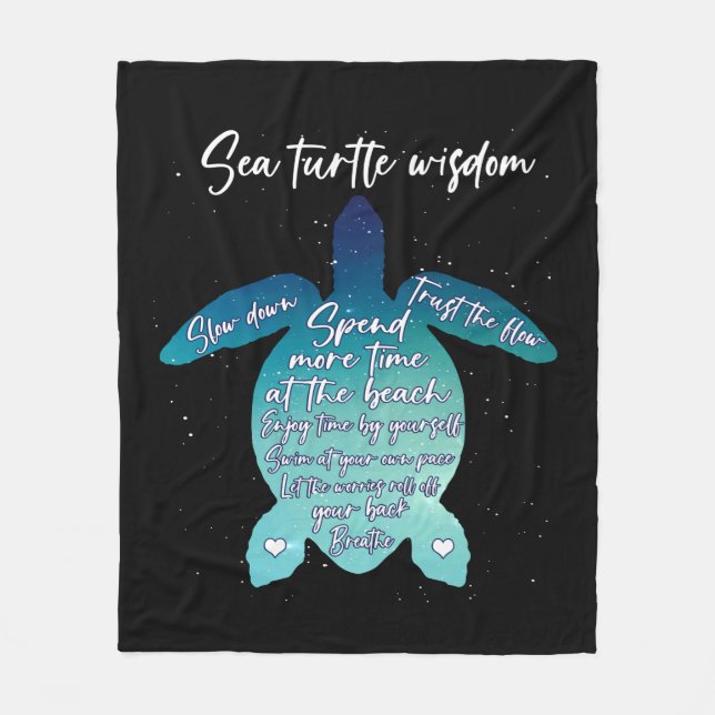 Sea Turtle Wisdom Sea Turtle Kärlek Fleecefilt (Framsidan)