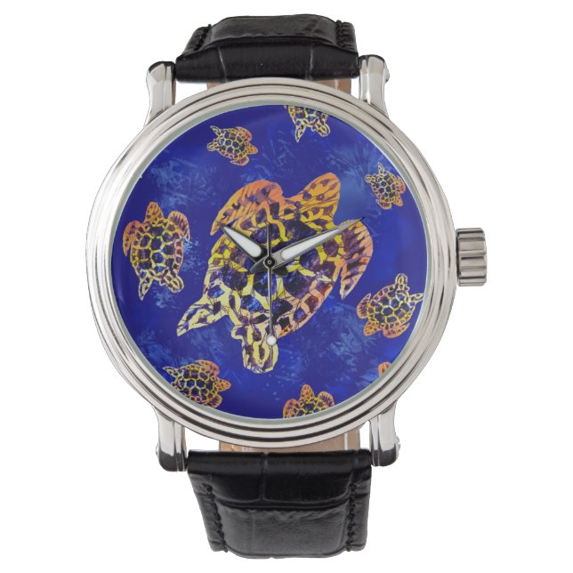 Sea Turtles Batik African Art Armbandsur (Framsida)