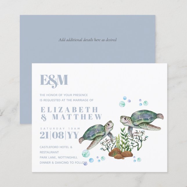 Sea Turtles Beach Wedding (Fram/baksida)