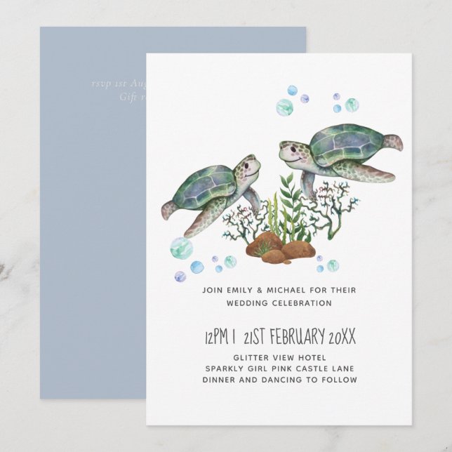 Sea Turtles Beach Wedding (Fram/baksida)