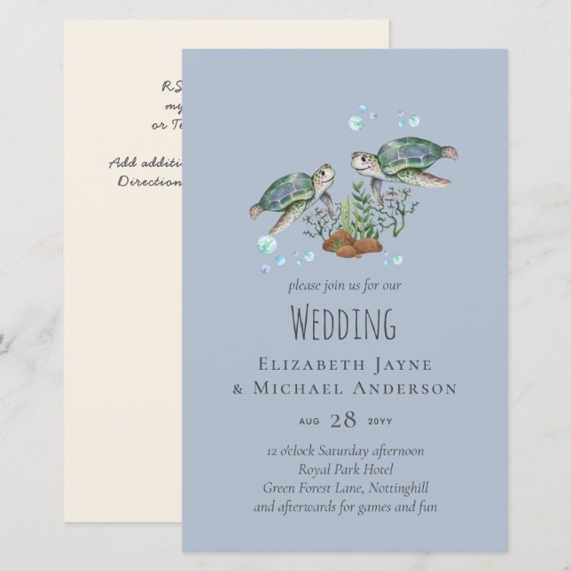 Sea Turtles Beach Wedding (Fram/baksida)