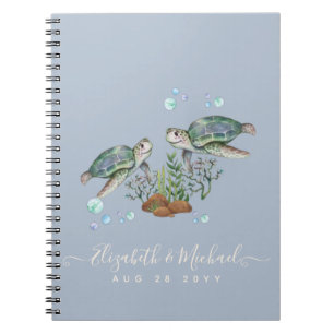 Sea Turtles Beach Wedding Anteckningsbok
