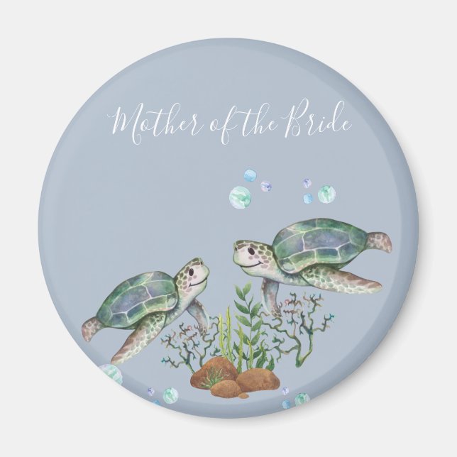 Sea Turtles Beach Wedding Magnet (Framsidan)