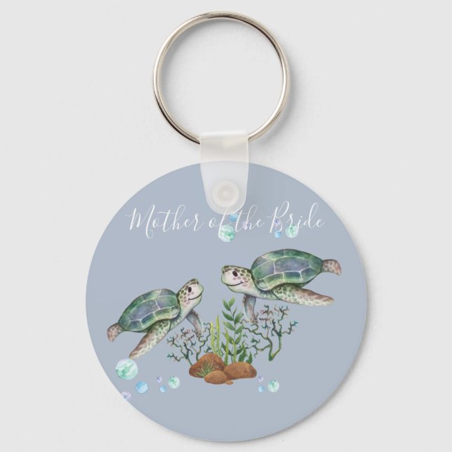 Sea Turtles Beach Wedding Nyckelring (Framsida)