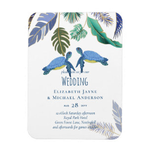 Sea Turtles Bröllop Blue Gult Magnet
