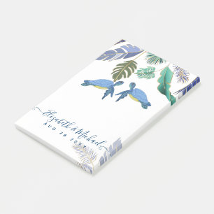 Sea Turtles Bröllop Blue Gult Post-it Block
