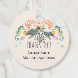 Sea Turtles Bröllop med havsbotten och groom Gåvor Etiketter