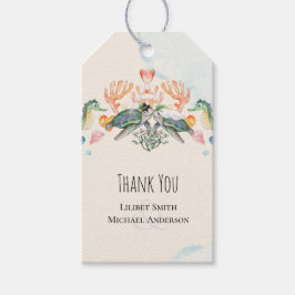 Sea Turtles Bröllop med havsbotten och groom Presentetikett