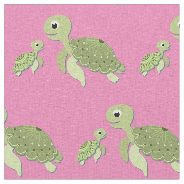 Sea Turtles Cute Kids Baby Nursery Tyg (Närbild)