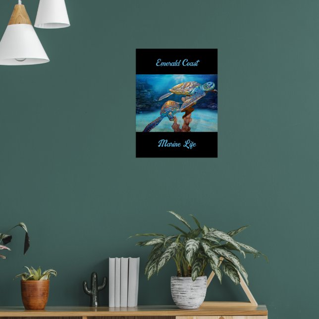 Sea Turtles Emerald Kusten Poster (Vardagsrum 1)
