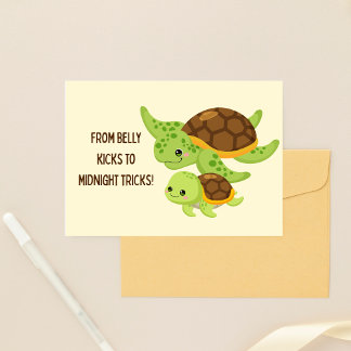 Sea Turtles Funny Gravid Grattis Kort
