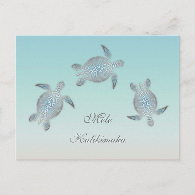 Sea Turtles Mele Kalikimaka jul Vykort (Framsida)