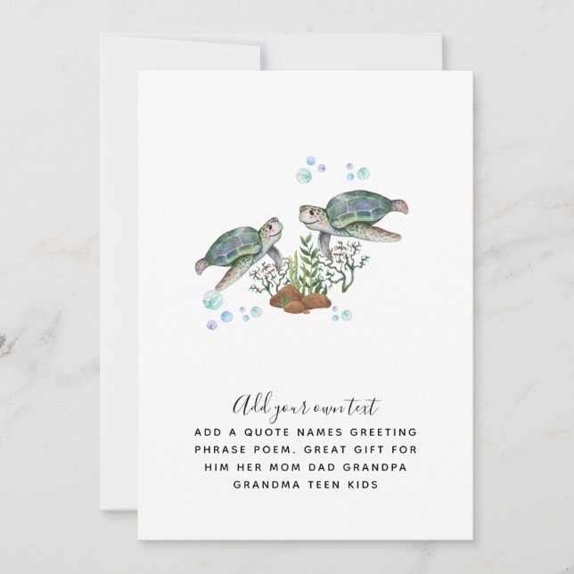 SEA TURTLES Personlig (Framsida)