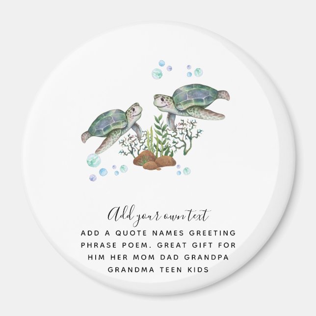 SEA TURTLES Personlig Magnet (Framsidan)