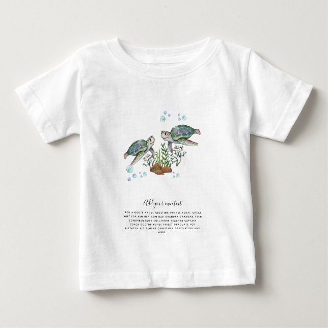 SEA TURTLES Personlig T Shirt (Framsida)
