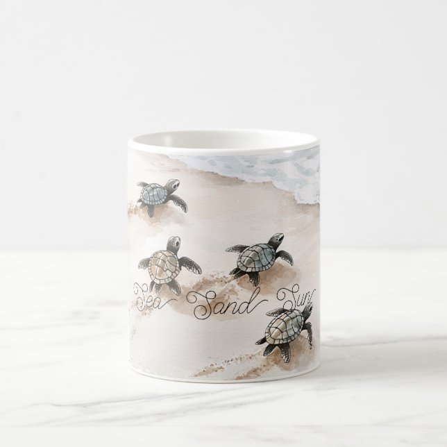  Sea Turtles Sand Sun Beach Kaffemugg (Center)