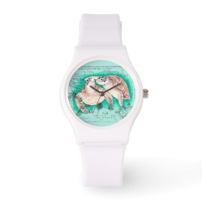 Sea Turtles Teal Armbandsur (Framsida)