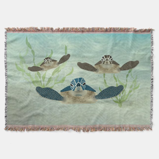 Sea Turtles Throw Blanket Filt (Framsidan)