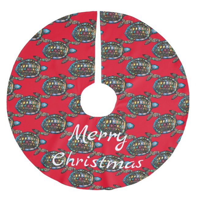 Sea Turtles Thunder_Cove Julgransmatta Borstad Polyester (Framsidan)