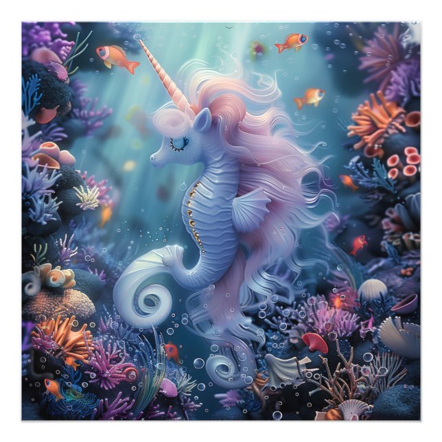 Sea-Unicorn #1 Fototryck (Framsidan)