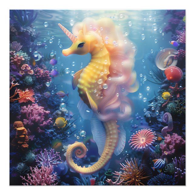 Sea-Unicorn #2 Fototryck (Framsidan)