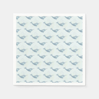 Sea Unicorn Narwals vattenfärgfödelsedag Pappersservett