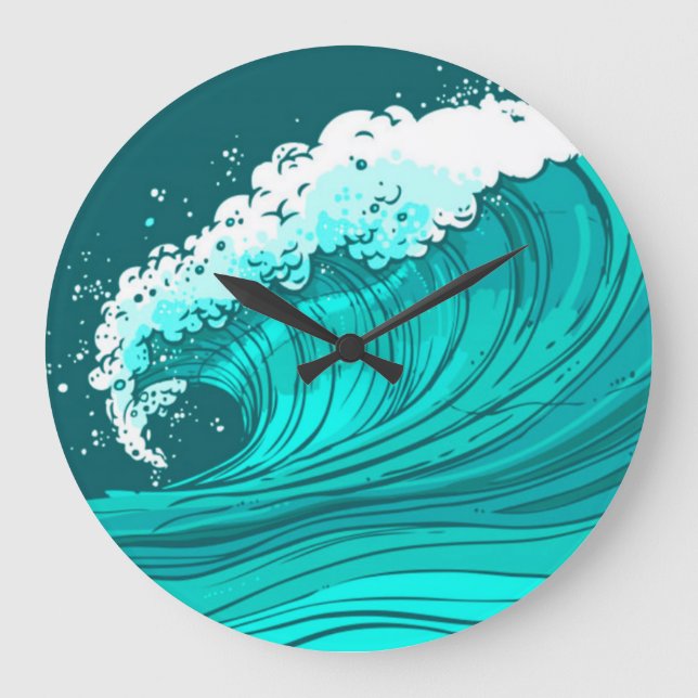 Sea Vågar Clock Stor Klocka (Framsida)
