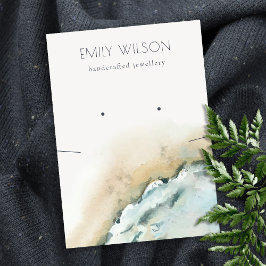 Sea Vågar Sand Beach Earring Necklace Visning Visitkort