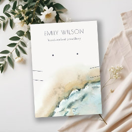 Sea Vågar Sand Beach Earring Necklace Visning Visitkort