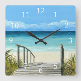 Sea View 147 Sea strand Fyrkantig Klocka