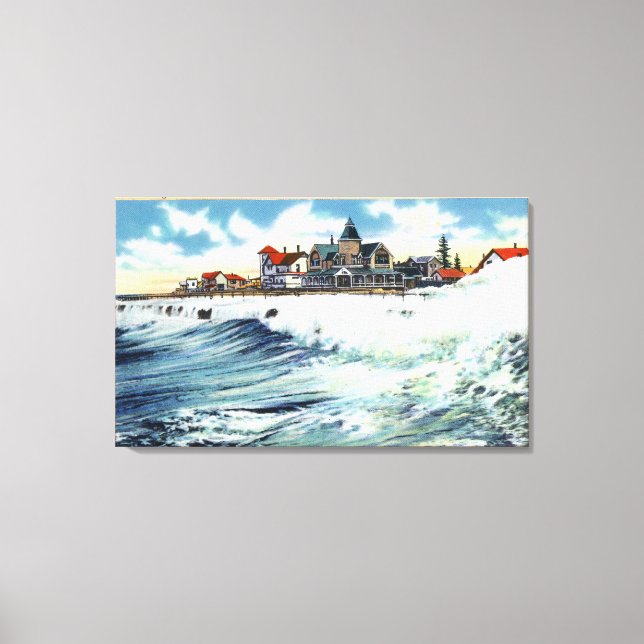 Sea View Avenue Waterfront View of the Surfa Canvastryck (Framsida)