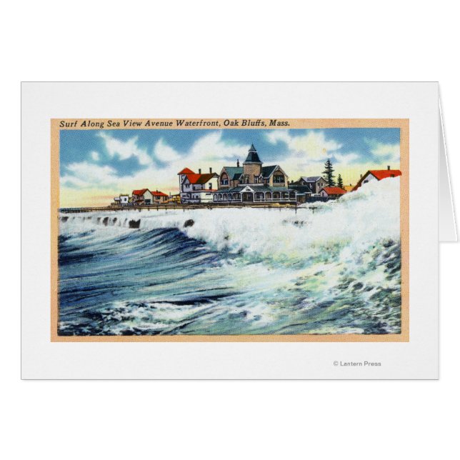 Sea View Avenue Waterfront View of the Surfa Hälsningskort (Framsidan Horizontal)