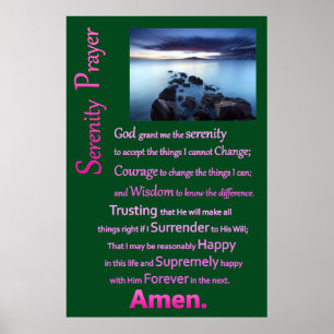 Sea View the Serenity Prayer Poster