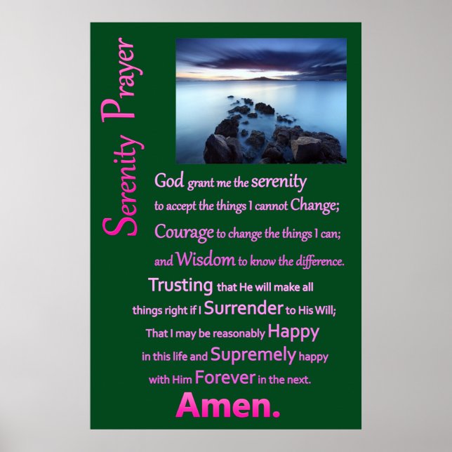 Sea View the Serenity Prayer Poster (Framsidan)