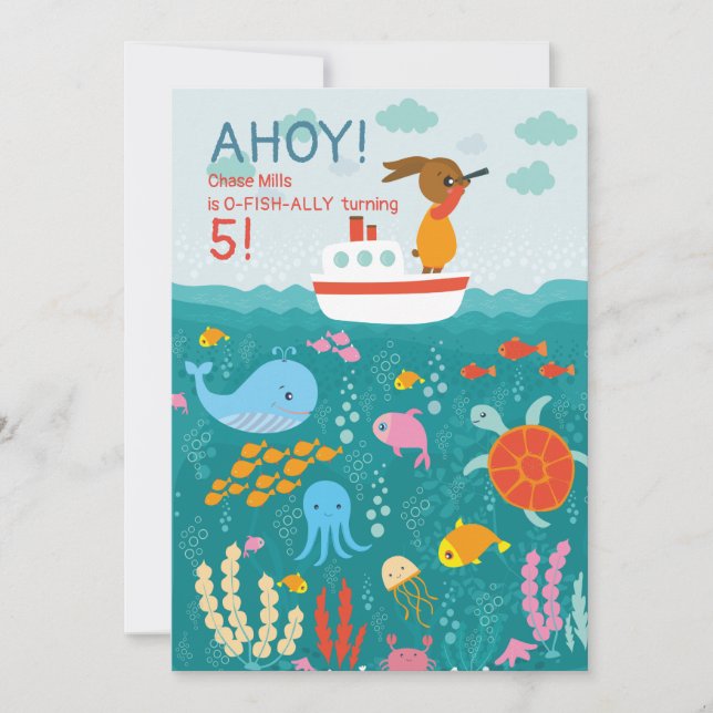 Sea Voyager Rabbit-inbjudan Inbjudningar (Framsida)