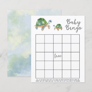 Sea Watercolor Turtles - Baby duscha bingo-spel