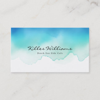 Sea Waves Watercolor Business Card Visitkort