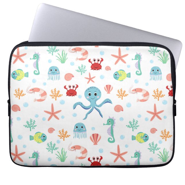 Sea World-mönster Laptop Fodral (Framsidan)